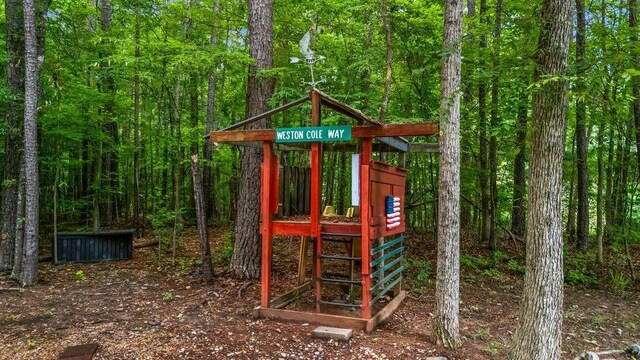 131 W Blue Branch Rd, Eatonton, GA 31024 - view of outdoor structure featuring a forest view