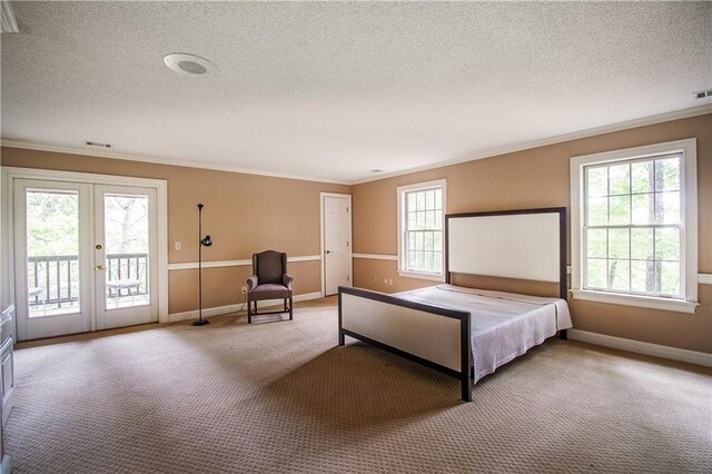 living room featuring beamed ceiling, light colored carpet, and wooden ceiling