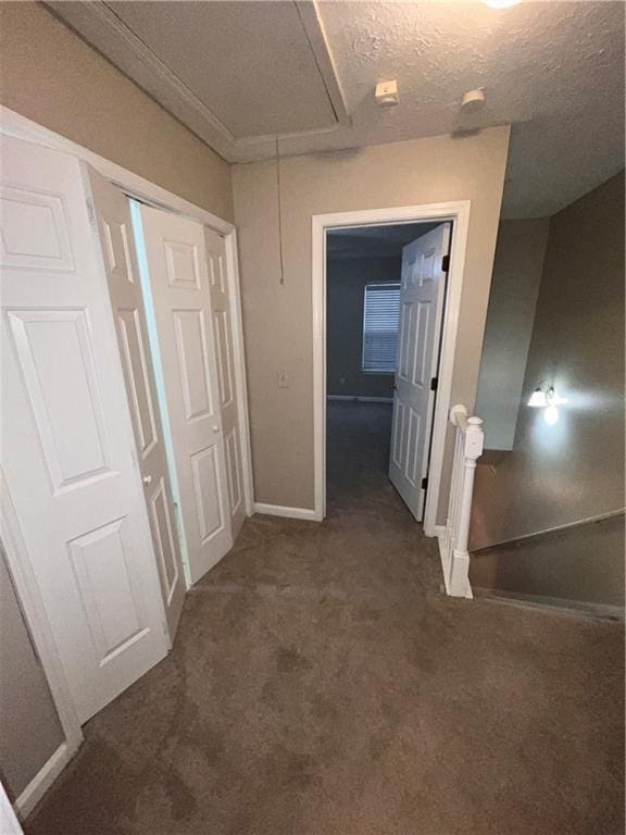 142 Benfield Cir, Cartersville, GA 30121 - hall with a textured ceiling and dark carpet