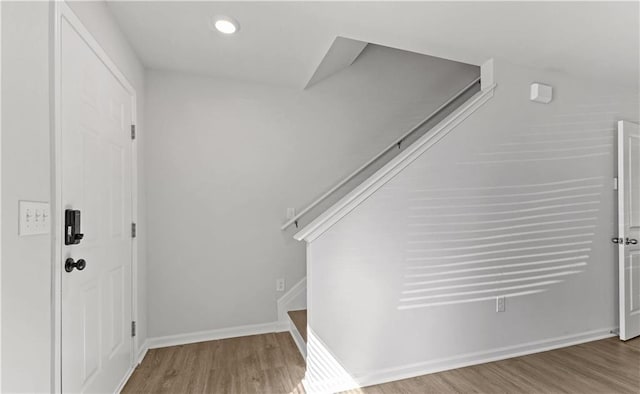 entrance foyer featuring light wood-type flooring