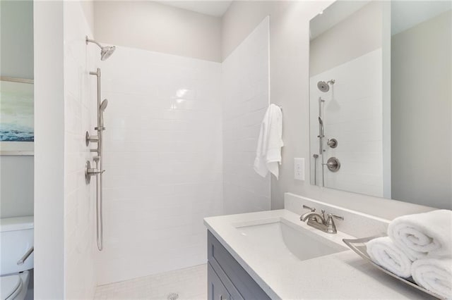 3810 Jack Vernon Cir, Powder Springs, GA 30127 - bathroom with tiled shower, toilet, and vanity