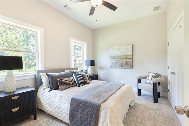 3810 Jack Vernon Cir, Powder Springs, GA 30127 - bedroom with carpet flooring, multiple windows, and ceiling fan