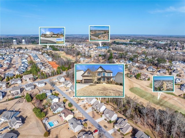 bird's eye view with a residential view