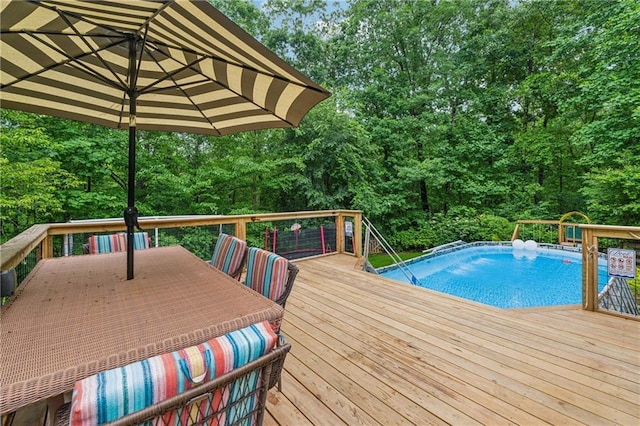 58 Hampton Forest Ct, Dahlonega, GA 30533 - deck featuring an outdoor pool and outdoor dining area