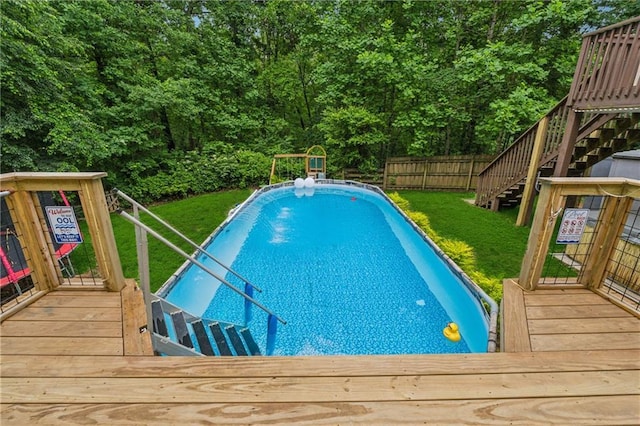 58 Hampton Forest Ct, Dahlonega, GA 30533 - view of pool featuring stairs and a deck