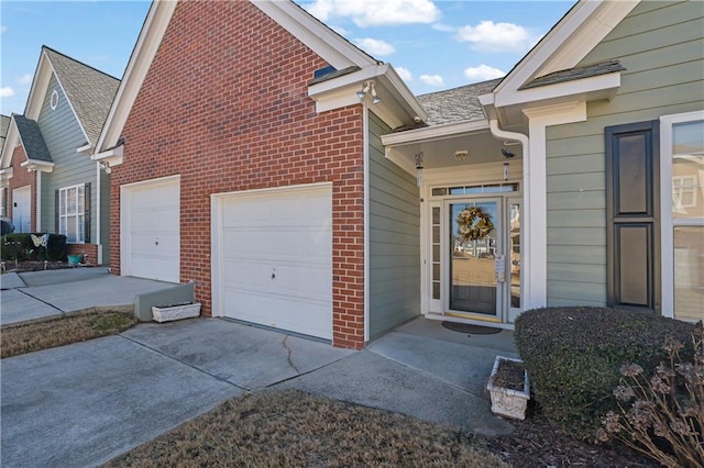 view of property exterior featuring a garage