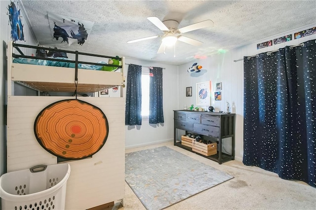315 Charlotte Blvd, Stockbridge, GA 30281 - carpeted bedroom featuring a textured ceiling and ceiling fan