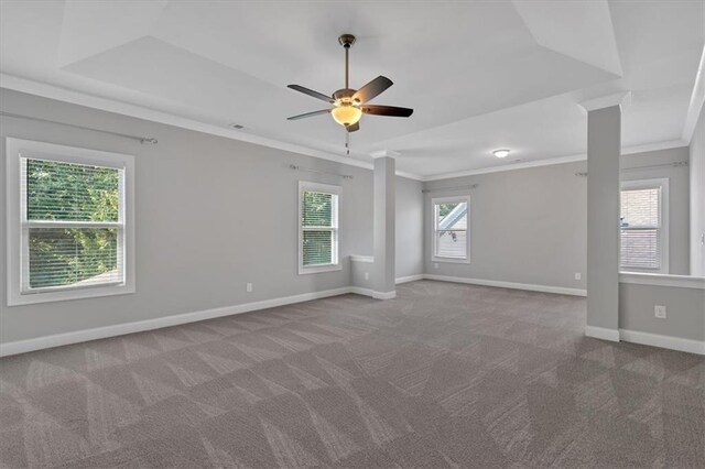 unfurnished living room featuring ceiling fan, baseboards, dark wood-style flooring, and a fireplace