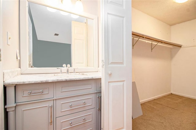 256 Olde Oaks Ln, Riverdale, GA 30274 - bathroom featuring vanity, a spacious closet, and baseboards
