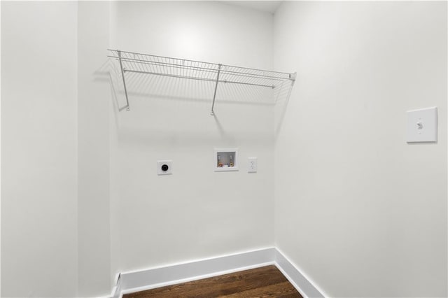 laundry area featuring electric dryer hookup, baseboards, laundry area, and washer hookup