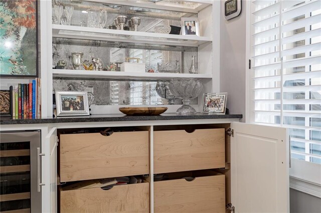 bar featuring wine cooler