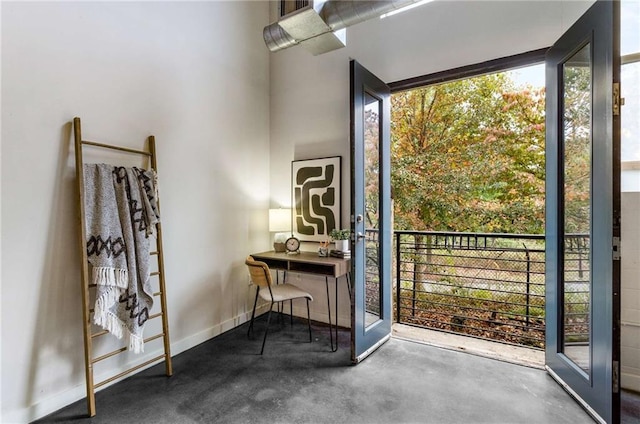 entryway with concrete flooring