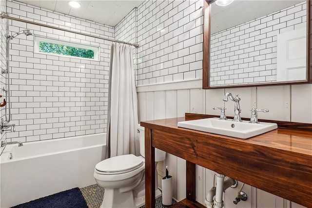 2121 Jep Wheeler Rd, Woodstock, GA 30188 - full bath featuring shower / bath combination with curtain and tile patterned floors
