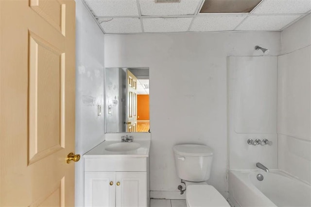 1735 Silver Way, Lithia Springs, GA 30122 - full bath with vanity, tub / shower combination, a paneled ceiling, and tile patterned floors