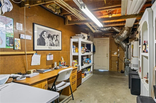 185 Fox Run, Loganville, GA 30052 - unfinished basement with gas water heater and a desk