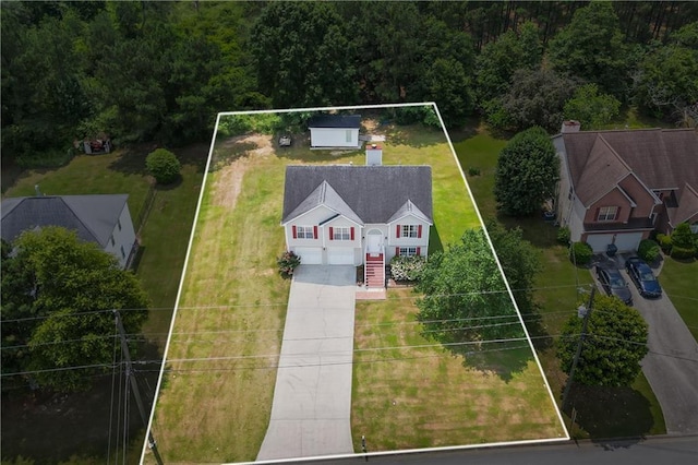 185 Fox Run, Loganville, GA 30052 - aerial view of property and surrounding area featuring property parcel outlined