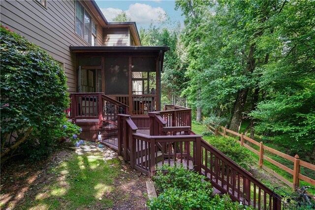 7185 Hartsfield Pl, Suwanee, GA 30024 - wooden terrace featuring a sunroom