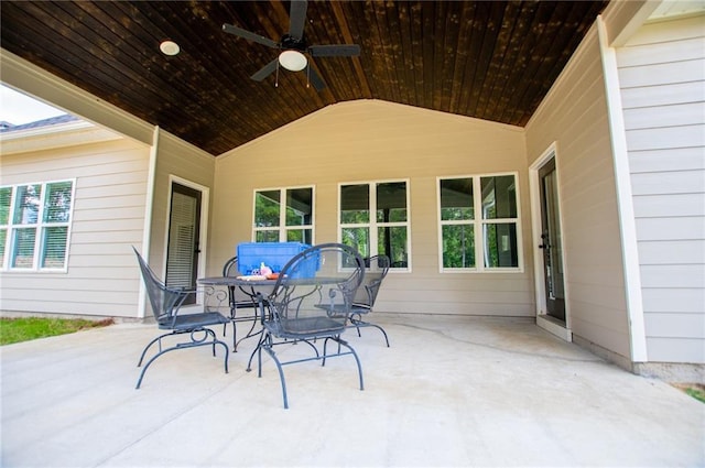 view of patio / terrace with ceiling fan