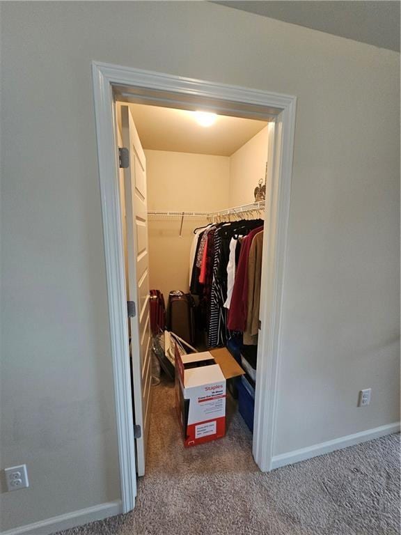 spacious closet with carpet floors