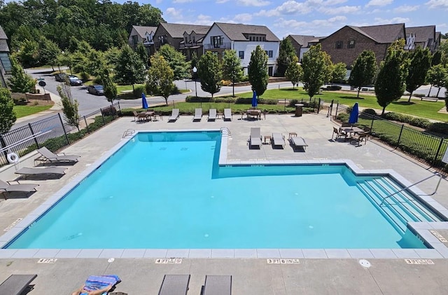 view of pool featuring a patio area