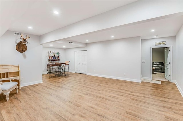 interior space with light wood-type flooring