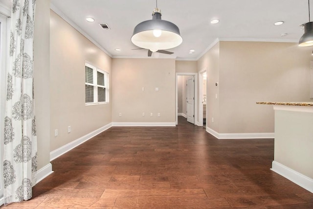 2230 Cheshire Bridge Rd NE Unit 401, Atlanta, GA 30324 - unfurnished room with ornamental molding, wood finished floors, and recessed lighting
