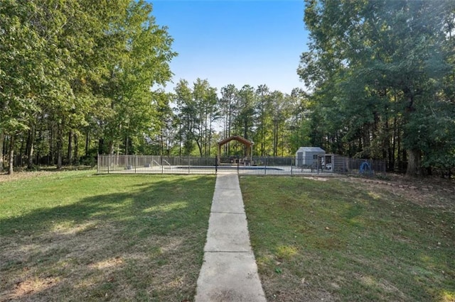 view of yard with fence