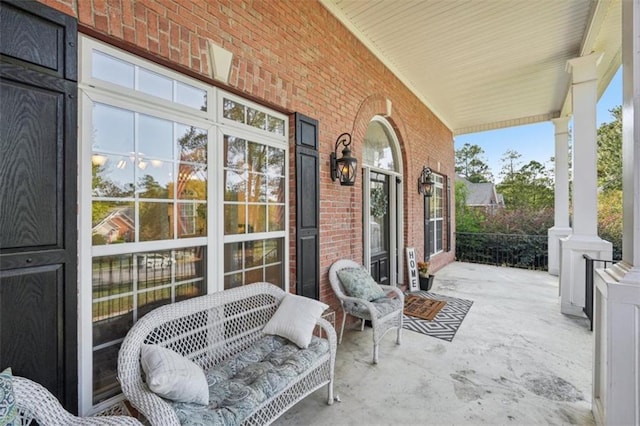 view of patio featuring covered porch