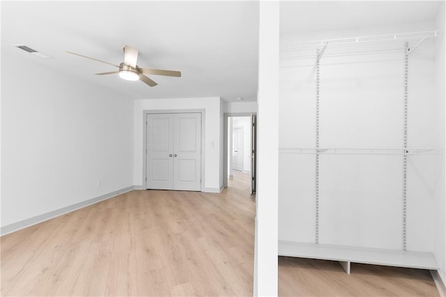 42 Riverdale St, Canton, GA 30114 - spare room with ceiling fan, light wood-type flooring, french doors, and baseboards