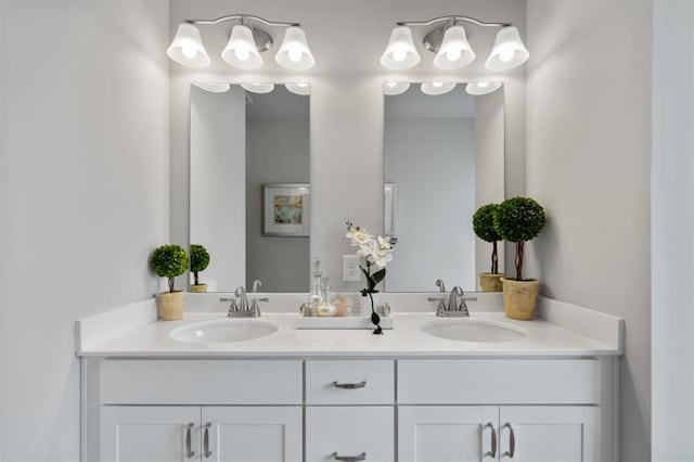 full bathroom with double vanity