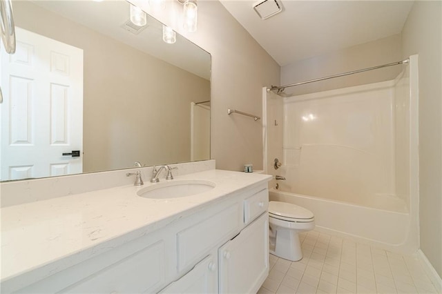 4120 Grady Smith Rd, Loganville, GA 30052 - full bath with tile patterned floors, vanity, and tub / shower combination