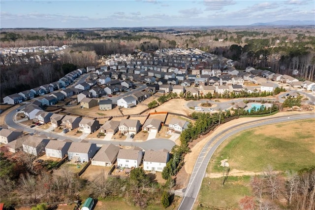 bird's eye view with a residential view