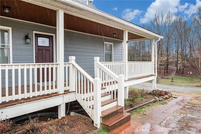 property entrance with a porch