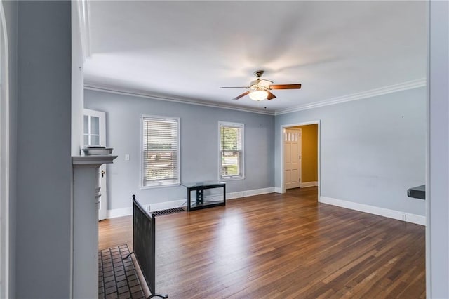 407 E College St E, Bowdon, GA 30108 - unfurnished room with ceiling fan, crown molding, and wood finished floors
