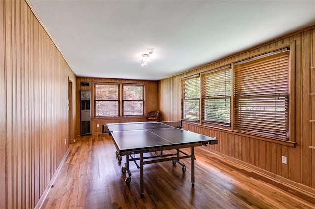 407 E College St E, Bowdon, GA 30108 - game room with wood finished floors and wooden walls