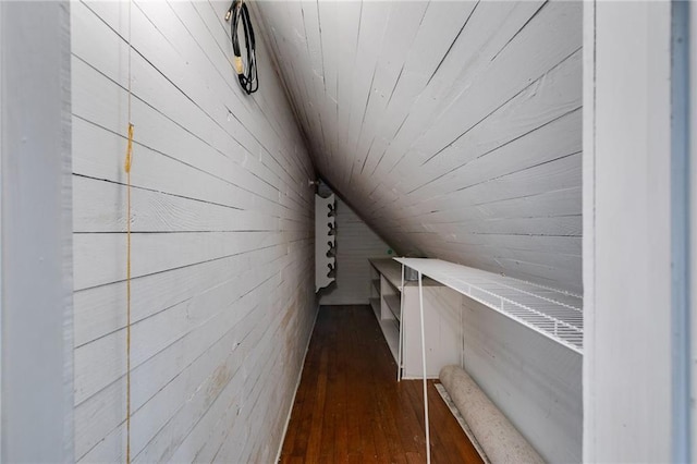 407 E College St E, Bowdon, GA 30108 - spacious closet featuring vaulted ceiling and dark wood finished floors