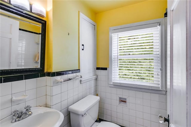 407 E College St E, Bowdon, GA 30108 - half bath with tile walls and wainscoting