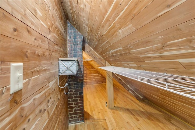 407 E College St E, Bowdon, GA 30108 - spacious closet with lofted ceiling and hardwood / wood-style flooring