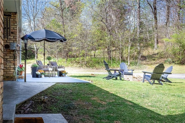 view of yard with a patio