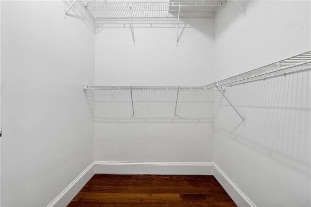 spacious closet with wood finished floors