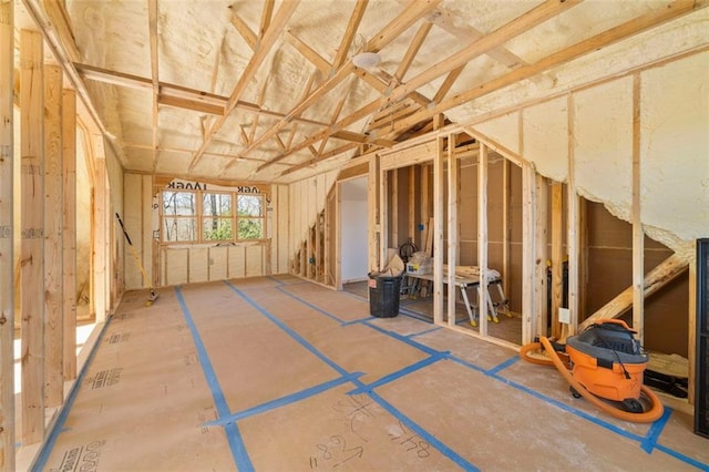 view of unfinished attic