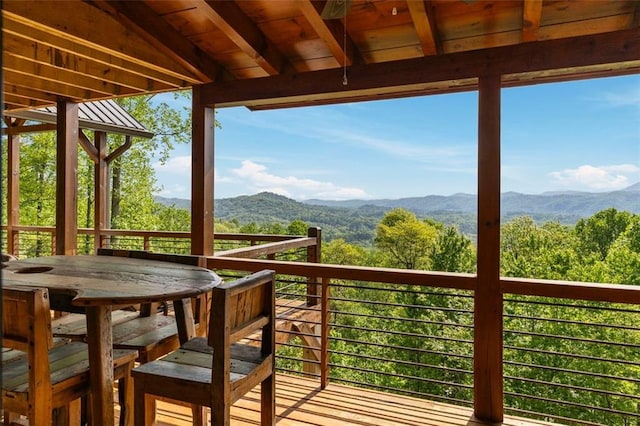 851 N Moreland Dr N, Blue Ridge, GA 30513 - wooden terrace featuring a mountain view