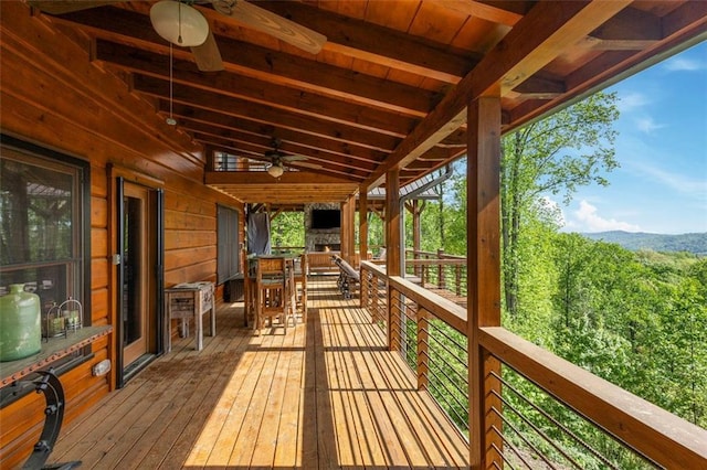 851 N Moreland Dr N, Blue Ridge, GA 30513 - wooden deck with ceiling fan