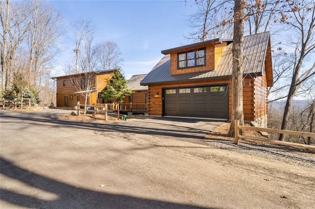 view of front of house with a garage