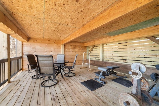 851 N Moreland Dr N, Blue Ridge, GA 30513 - wooden terrace with outdoor dining space