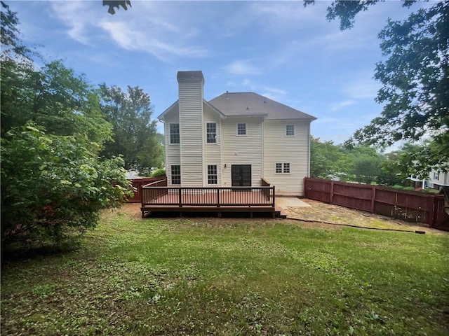 200 Eagle Glen Ct, Woodstock, GA 30189 - back of house featuring a chimney and a deck