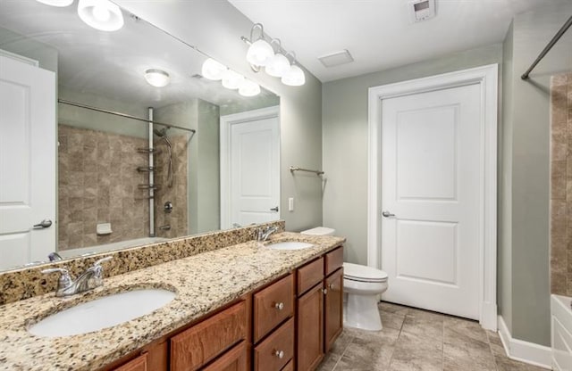 full bathroom with shower / bathing tub combination, a sink, and visible vents