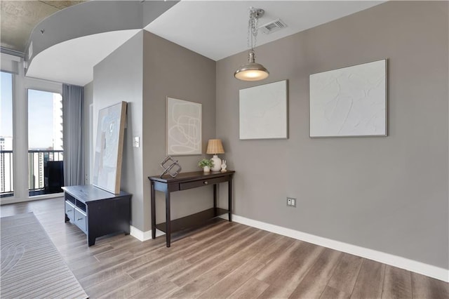 855 Peachtree St NE Unit 1703, Atlanta, GA 30308 - hallway with light wood-type flooring and baseboards