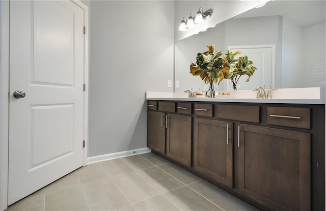 bathroom featuring vanity and tile patterned flooring