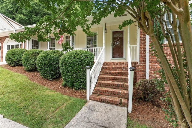4135 Shoshone Valley Rd, Marietta, GA 30068 - entrance to property featuring brick siding and a porch